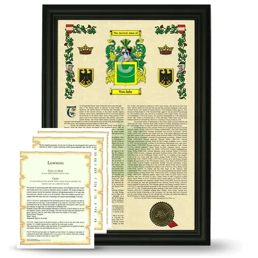 Von lahr Framed Armorial History and Symbolism - Black