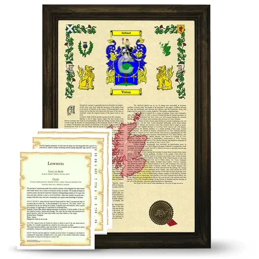 Votay Framed Armorial History and Symbolism - Brown