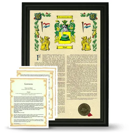Waal Framed Armorial History and Symbolism - Black