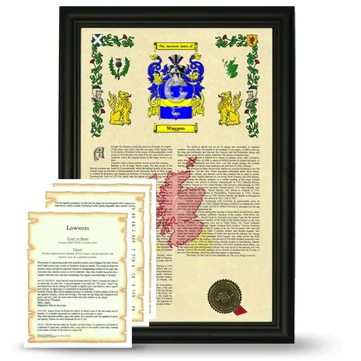 Waggen Framed Armorial History and Symbolism - Black