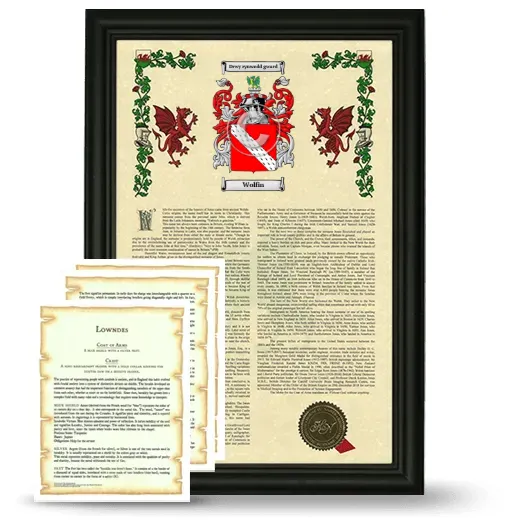 Wolfin Framed Armorial History and Symbolism - Black