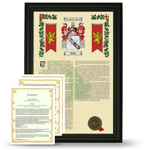 Writh Framed Armorial History and Symbolism - Black