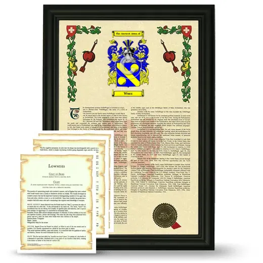 Wurz Framed Armorial History and Symbolism - Black