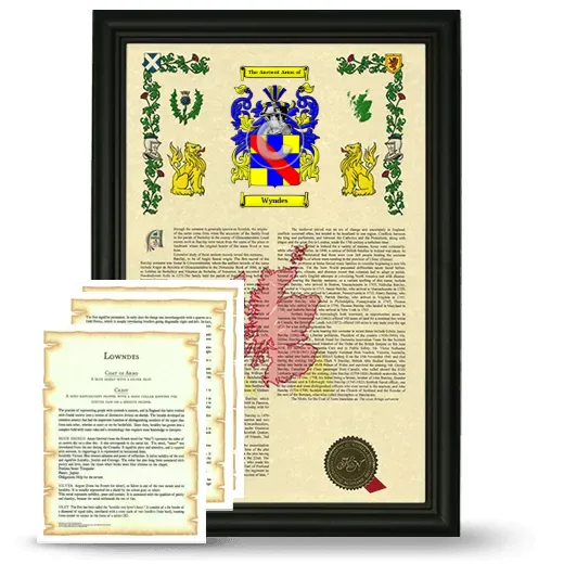 Wyndes Framed Armorial History and Symbolism - Black