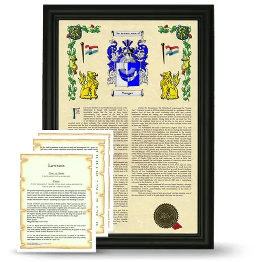 Yauger Framed Armorial History and Symbolism - Black