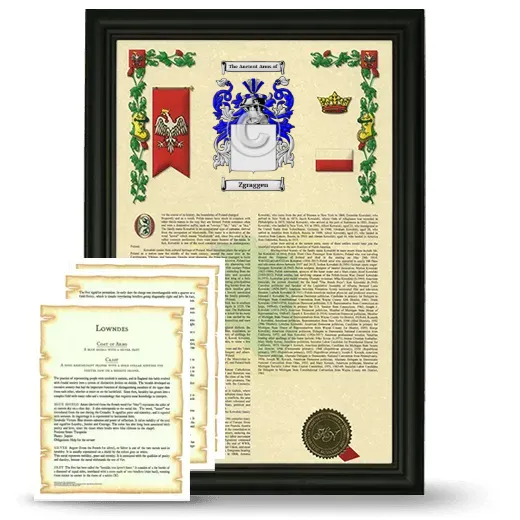 Zgraggen Framed Armorial History and Symbolism - Black