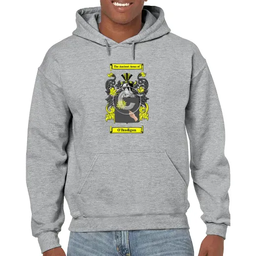 O'Bradigan Grey Unisex Coat of Arms Hooded Sweatshirt