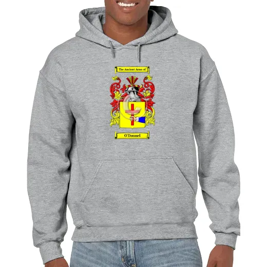O'Donnel Grey Unisex Coat of Arms Hooded Sweatshirt