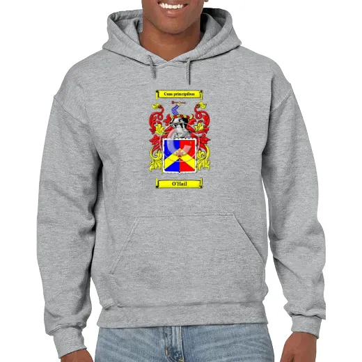 O'Hail Grey Unisex Coat of Arms Hooded Sweatshirt