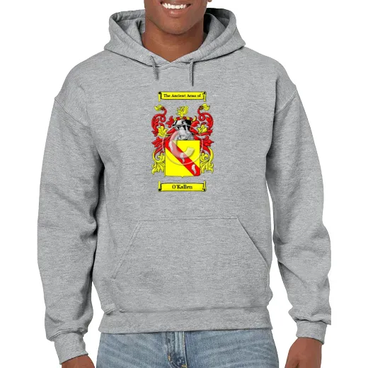 O'Kallen Grey Unisex Coat of Arms Hooded Sweatshirt