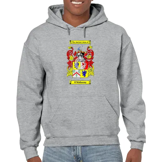 O'Mahaony Grey Unisex Coat of Arms Hooded Sweatshirt