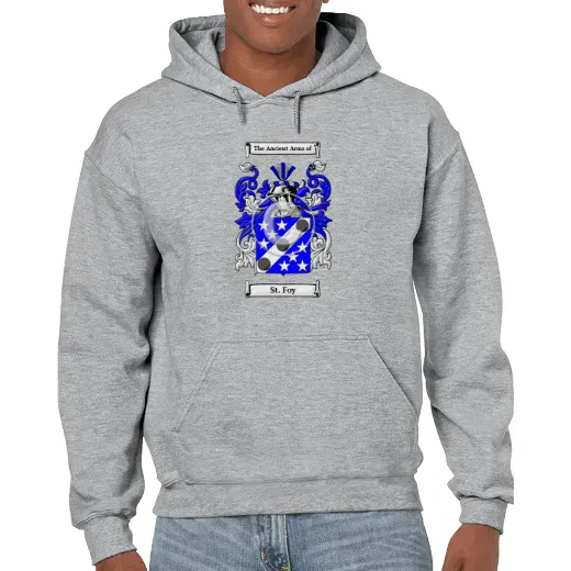 St. Foy Grey Unisex Coat of Arms Hooded Sweatshirt