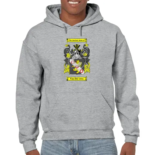 Van Der veen Grey Unisex Coat of Arms Hooded Sweatshirt