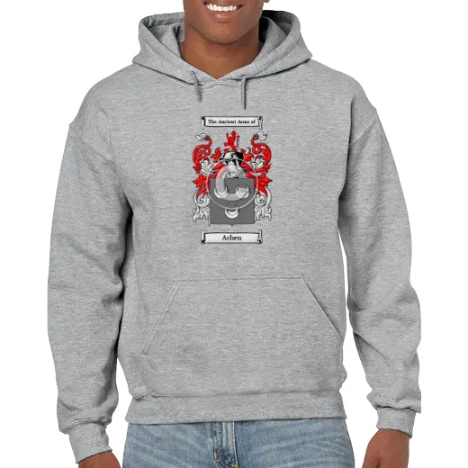 Achen Grey Unisex Coat of Arms Hooded Sweatshirt