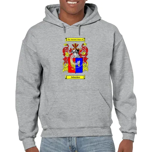 Adamino Grey Unisex Coat of Arms Hooded Sweatshirt