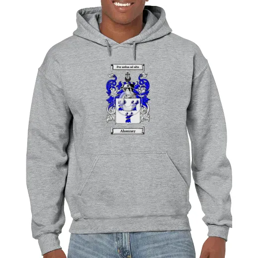 Ahannay Grey Unisex Coat of Arms Hooded Sweatshirt
