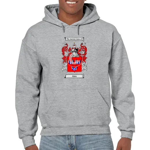 Aien Grey Unisex Coat of Arms Hooded Sweatshirt