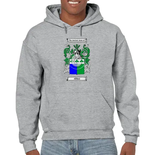 Albini Grey Unisex Coat of Arms Hooded Sweatshirt