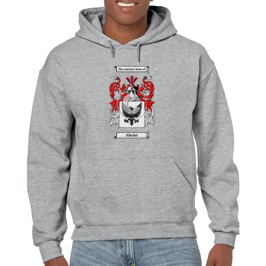 Almint Grey Unisex Coat of Arms Hooded Sweatshirt