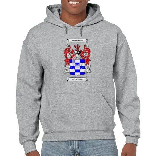Alvarenga Grey Unisex Coat of Arms Hooded Sweatshirt