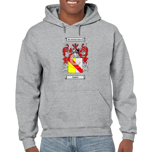 Amico Grey Unisex Coat of Arms Hooded Sweatshirt