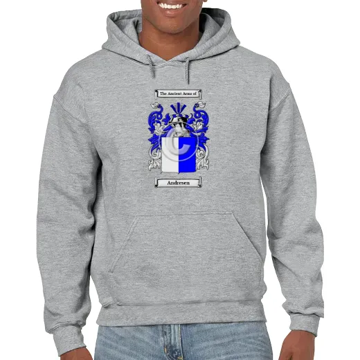 Andresen Grey Unisex Coat of Arms Hooded Sweatshirt