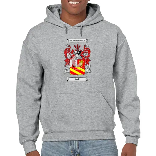Andri Grey Unisex Coat of Arms Hooded Sweatshirt
