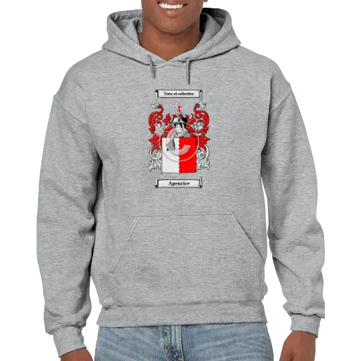 Apenrice Grey Unisex Coat of Arms Hooded Sweatshirt