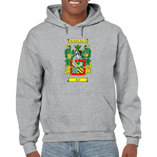 Arce Grey Unisex Coat of Arms Hooded Sweatshirt