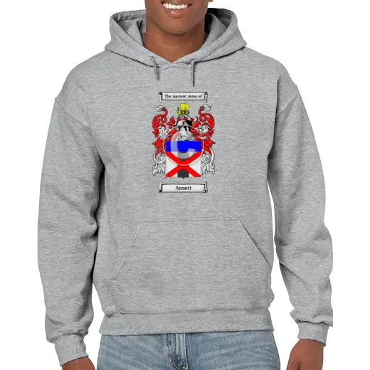 Arnott Grey Unisex Coat of Arms Hooded Sweatshirt