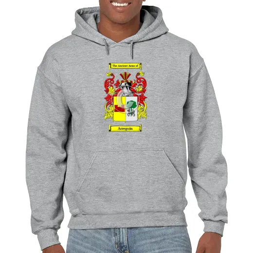 Arreguin Grey Unisex Coat of Arms Hooded Sweatshirt