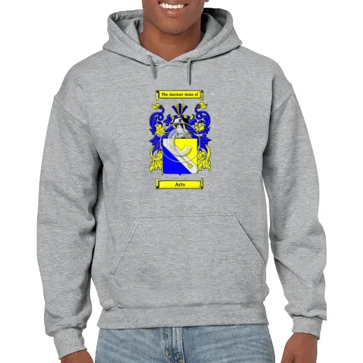Arts Grey Unisex Coat of Arms Hooded Sweatshirt