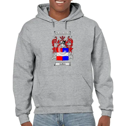 Audisio Grey Unisex Coat of Arms Hooded Sweatshirt