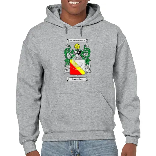Austerling Grey Unisex Coat of Arms Hooded Sweatshirt