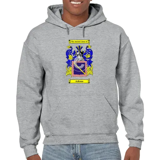 Azkona Grey Unisex Coat of Arms Hooded Sweatshirt