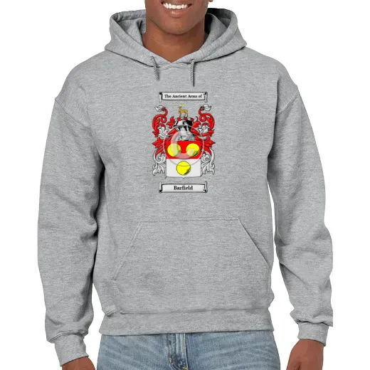 Barfield Grey Unisex Coat of Arms Hooded Sweatshirt
