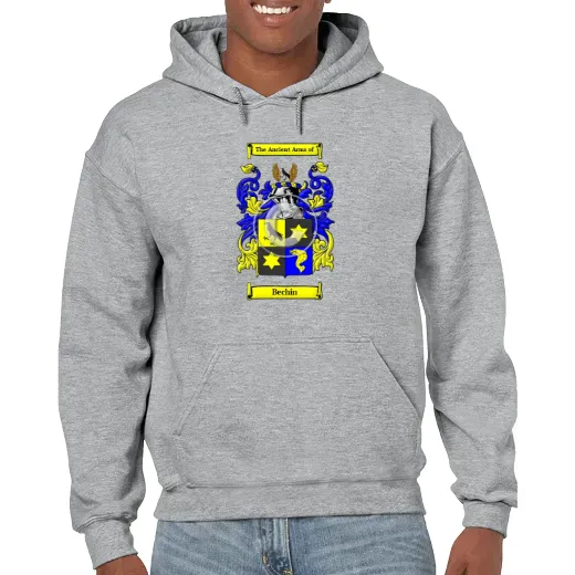 Bechin Grey Unisex Coat of Arms Hooded Sweatshirt