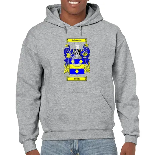 Bedin Grey Unisex Coat of Arms Hooded Sweatshirt