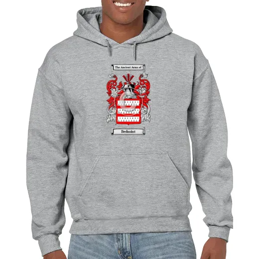 Bedmint Grey Unisex Coat of Arms Hooded Sweatshirt