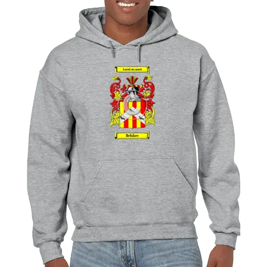 Belsher Grey Unisex Coat of Arms Hooded Sweatshirt