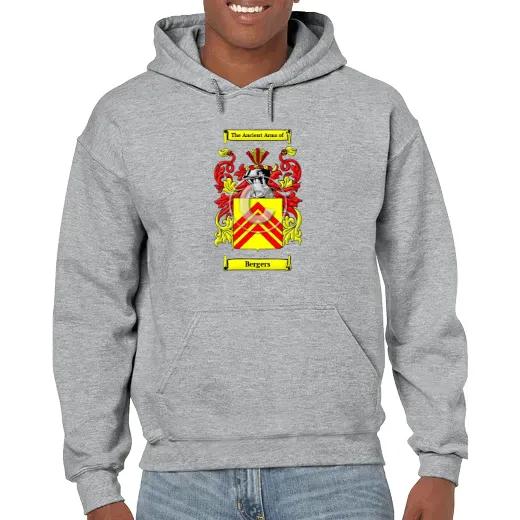 Bergers Grey Unisex Coat of Arms Hooded Sweatshirt