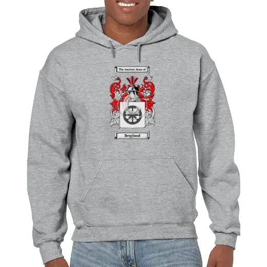 Berglund Grey Unisex Coat of Arms Hooded Sweatshirt