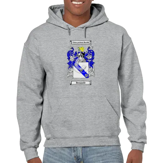 Bernarde Grey Unisex Coat of Arms Hooded Sweatshirt