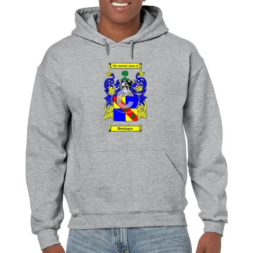 Berringer Grey Unisex Coat of Arms Hooded Sweatshirt