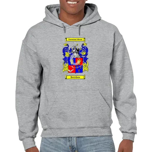 Bertelson Grey Unisex Coat of Arms Hooded Sweatshirt