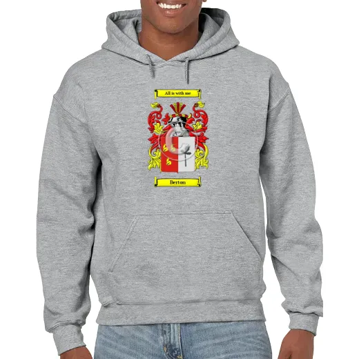 Berton Grey Unisex Coat of Arms Hooded Sweatshirt