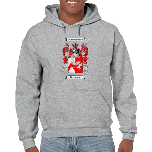 Bertramm Grey Unisex Coat of Arms Hooded Sweatshirt
