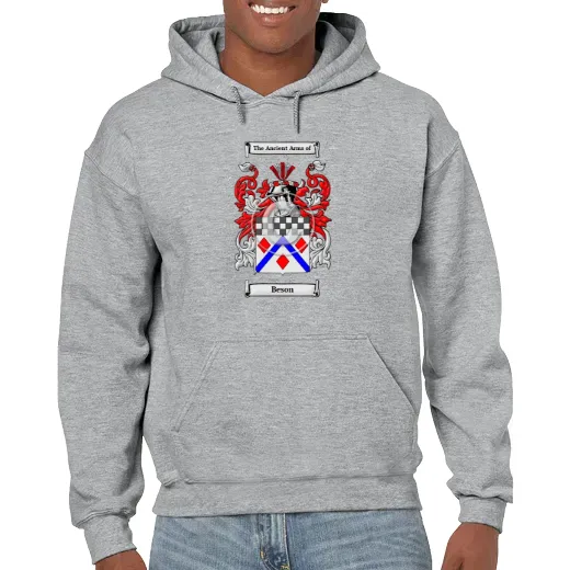 Beson Grey Unisex Coat of Arms Hooded Sweatshirt