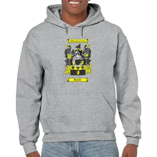 Beucler Grey Unisex Coat of Arms Hooded Sweatshirt