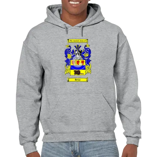 Bevar Grey Unisex Coat of Arms Hooded Sweatshirt